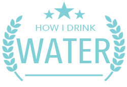 Drink Water Badge Blue Text